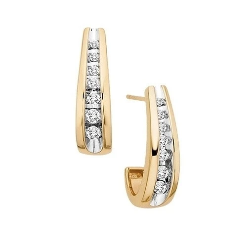 1/4 ct. Tw. Серьги с бриллиантами в желтом золоте 10 карат Journey April|Серьги| |