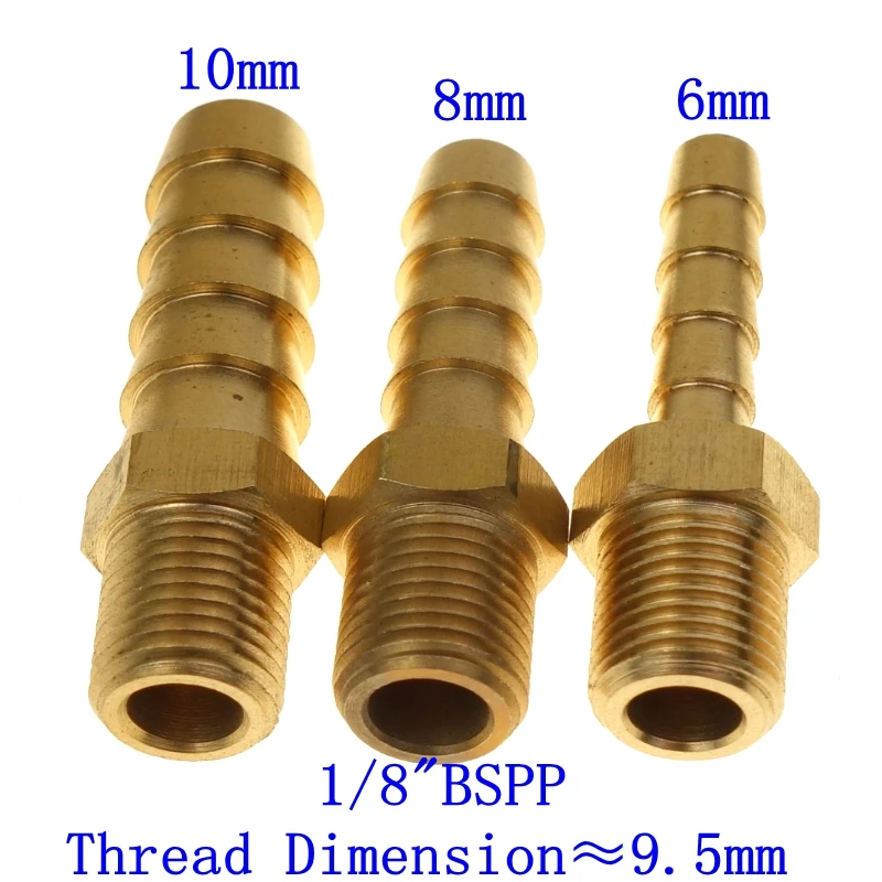 Латунный шланг хвостовик штуцер водяного воздушного топлива 6 мм 8 мм 10 мм 12 мм шланг ID* 1/" 1/4" 3/" 1/2" BSP Мужской