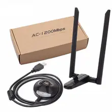 Беспроводная USB сетевая карта USB3.0 Двухдиапазонная 2,4G& 5,8G Wifi приемник беспроводной адаптер для ПК с 2 шт сетевая карта