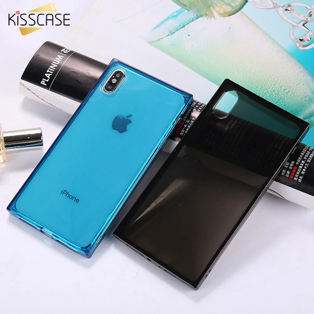 KISSCASE квадратный чехол для телефона iPhone X XS Max XR Мягкий ТПУ 360 градусов полный Чехол