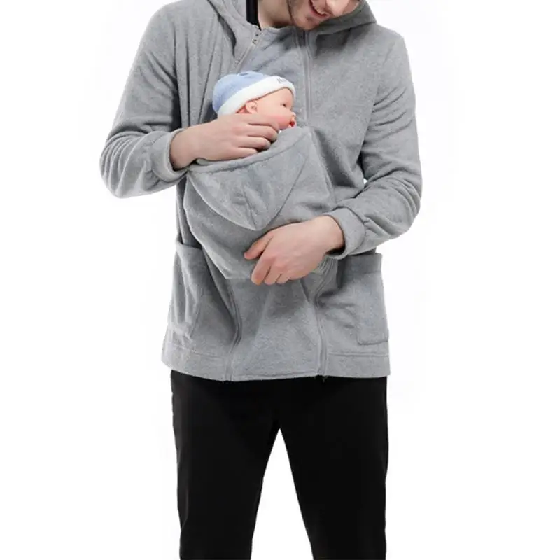 

Baby Carrier Jacket For Dad Kangaroo Winter Autumn Nursing Hoodies Dad Outerwear Wool Baby Wearing Coat Hoodies Family Clothing