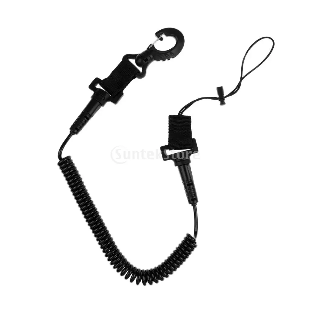 

Scuba Diver Spiral Coiled Lanyard for Dive Torch Camera/Scuba Diving Slate/Accessory Safety Strap Keychain with Snap Spring Clip