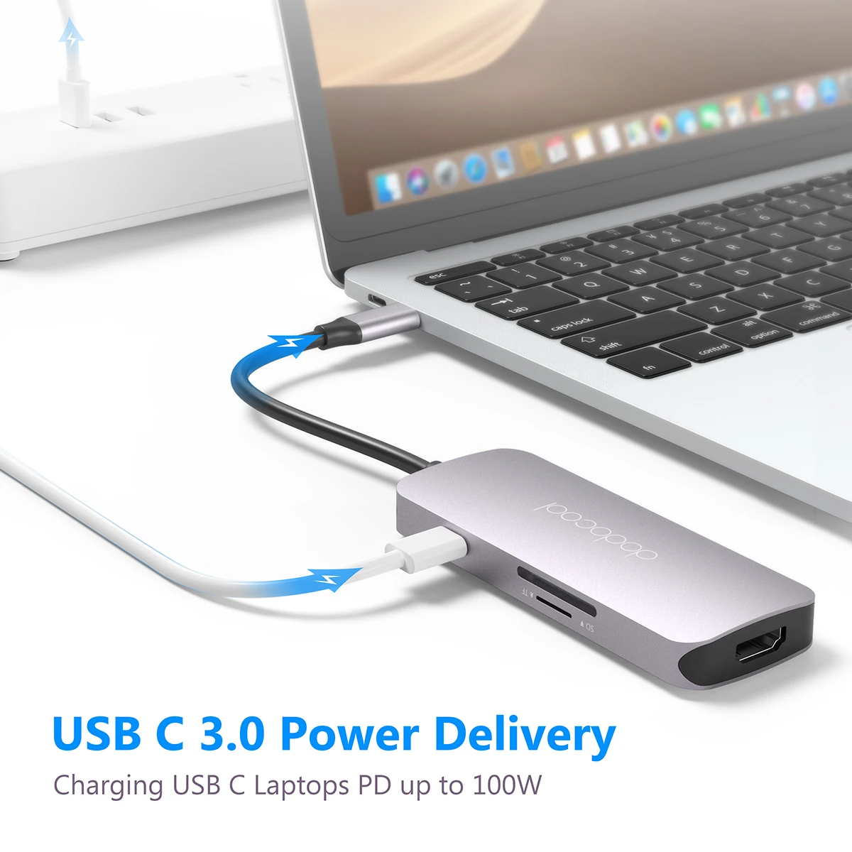 Dodocool 7-в-1 многофункциональный USB-C концентратор с 4K HD Выход SD/TF PD зарядки с 3 портами(стандарт 3,0 Порты для MacBook Pro и многое другое