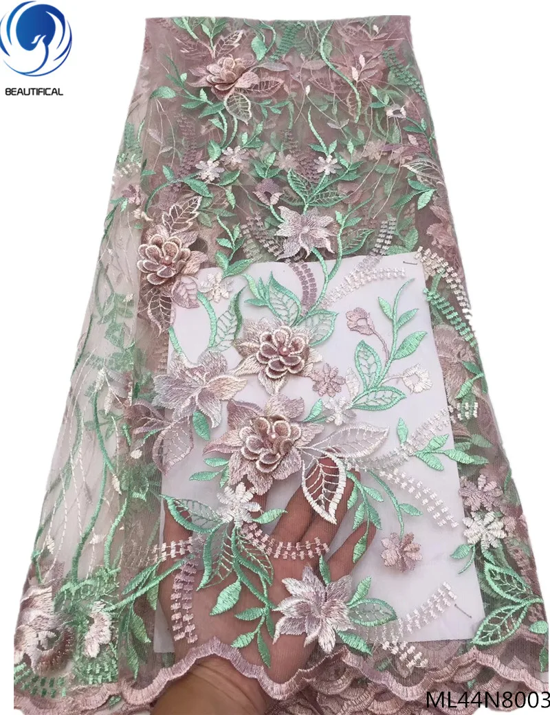 

BEAUTIFICAL embroidery tulle fabric 3d french lace nigeria mesh tulle french 3d lace fabric embroidery ML44N80