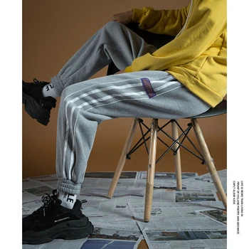 

2018 Winter New Youth Men's Sweater Material Loose Fashion Popular Large Size Feet Casual Sports Plus Trousers