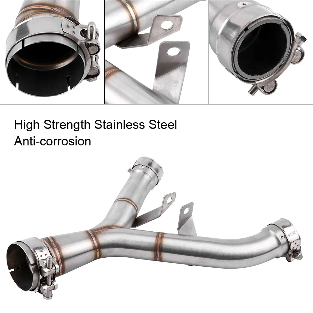 Мотоцикл выхлопной трубы средней соединение трубы-соединяющий адаптер, комплектующие детали для автомобиля, Нержавеющая сталь универсальный для Kawasaki Z1000 2011- серебро