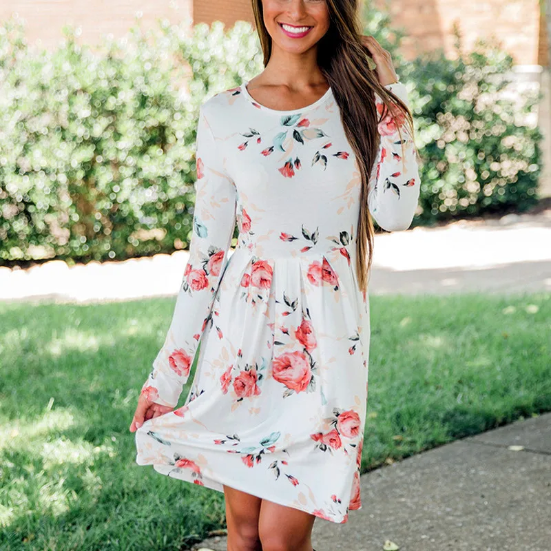 

New Women Dress Spring Sexy Aesthetic Printed Long Sleeve Sexy Femme Clothing Fashion Ladies Female Dresses Vestido De Primavera