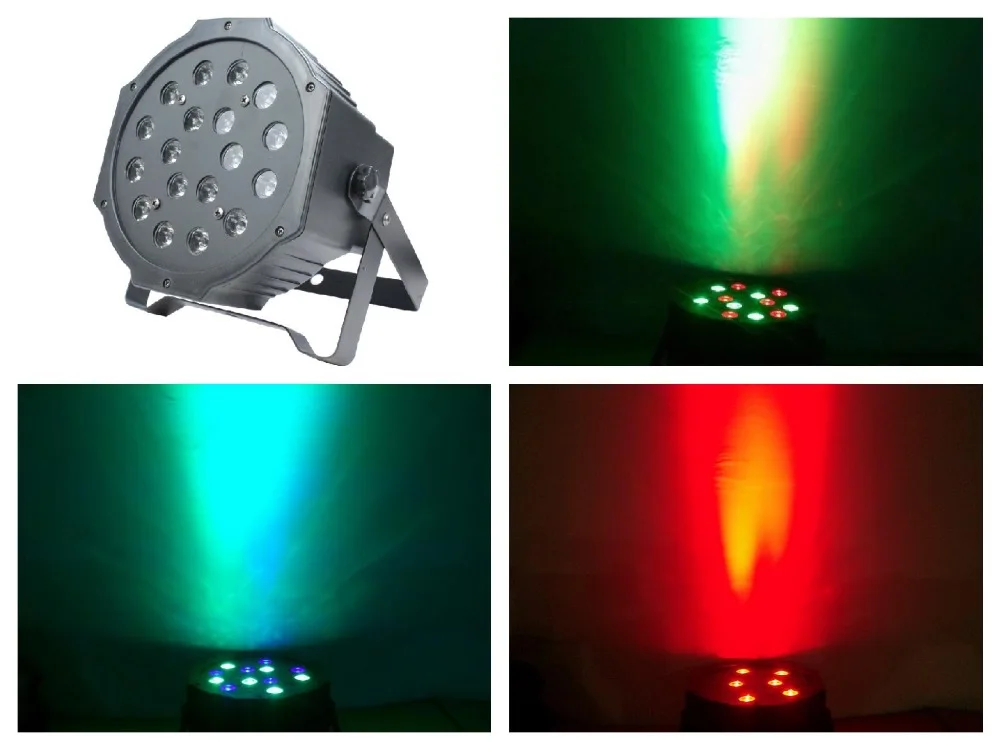 

20pcs/Lot, Led par Light 18x0.5W RGB LED Par64 RGBW LED Flat Par can slim party stage disco club dj dmx led wash effect lights