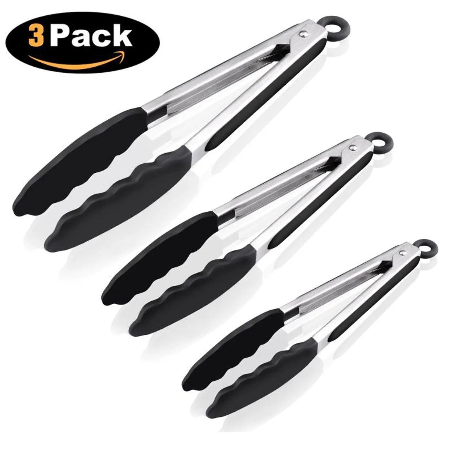 3/Set BBQ Clip Non-Slip Stainless Steel Silicone Tongs Kitchen Tools Salad Cooking Grilling | Дом и сад