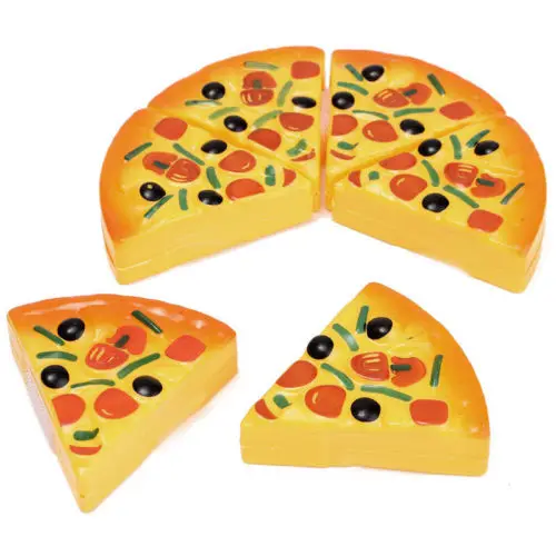 6PCS Childrens Kids Pizza Slices Toppings Pretend Dinner Kitchen Play Food Toys Kids Gift