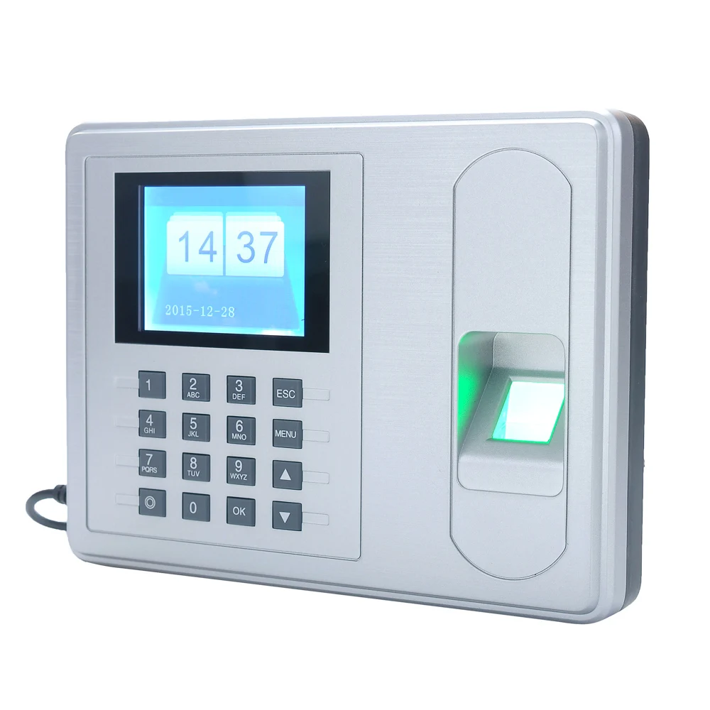 Интеллектуальная биометрическая машина для регистрации паролей 2.4in экран часы-Регистратор посещений работник проверка-в рекордер