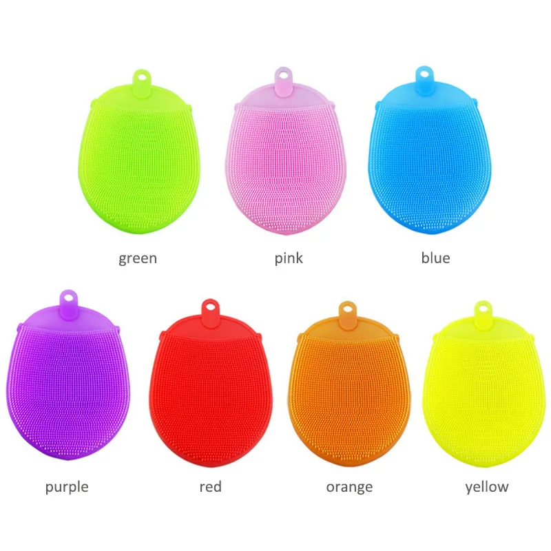 15*10 سنتيمتر كبيرة سيليكون طبق عاء تنظيف فرشاة تجوب سادة Dishwash الإسفنج حمام فرشاة متعددة الوظائف المطبخ وعاء أداة تنظيف