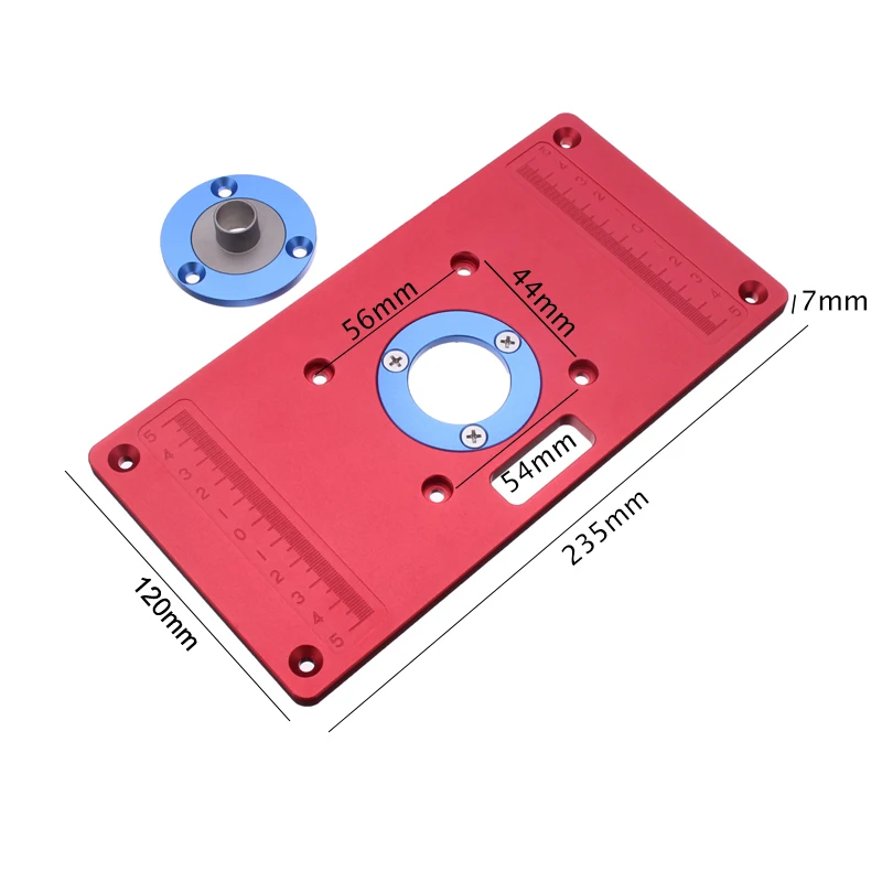 Многофункциональный красный алюминиевый фрезерный стол вставка пластина кольцо винт для деревообработки скамейки триммер