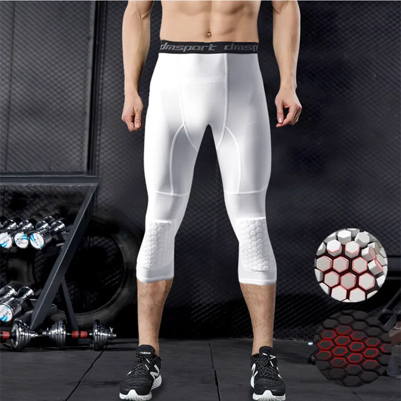 

Honeycomb Pad Running Tights Men Compression Leggings Fitness Pants Sport Exercise Cycling Training Bodybuild Jogging Sweatpant