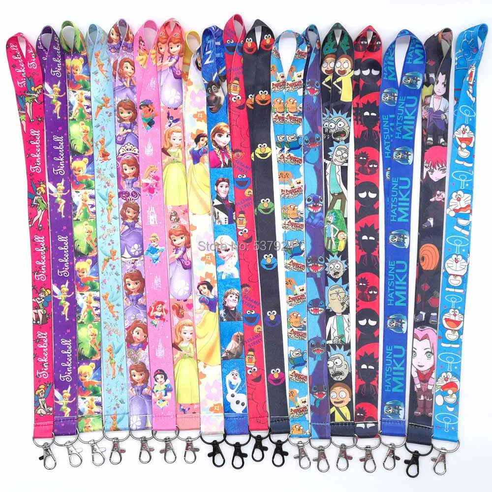 

New 39 Styles Nightmare Before Christmas Jack Dragon Ball Tinkerbell Fairy Stitch Key ID Card Neck Strap Lanyard-CPPY