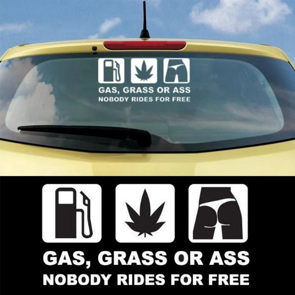 Universal Car GAS GRASS OR ASS Car Sticker Reflective Vinyl Bumper Sticker Decal