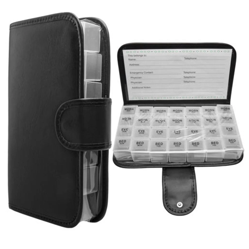 Ежедневный органайзер для таблеток 28 отделений портативный чехол планшета из