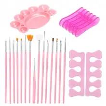 Professional Nail Art Pen Brush Set Pen Holder Color Palette Finger Separator Manicure Tools Nail Accessories