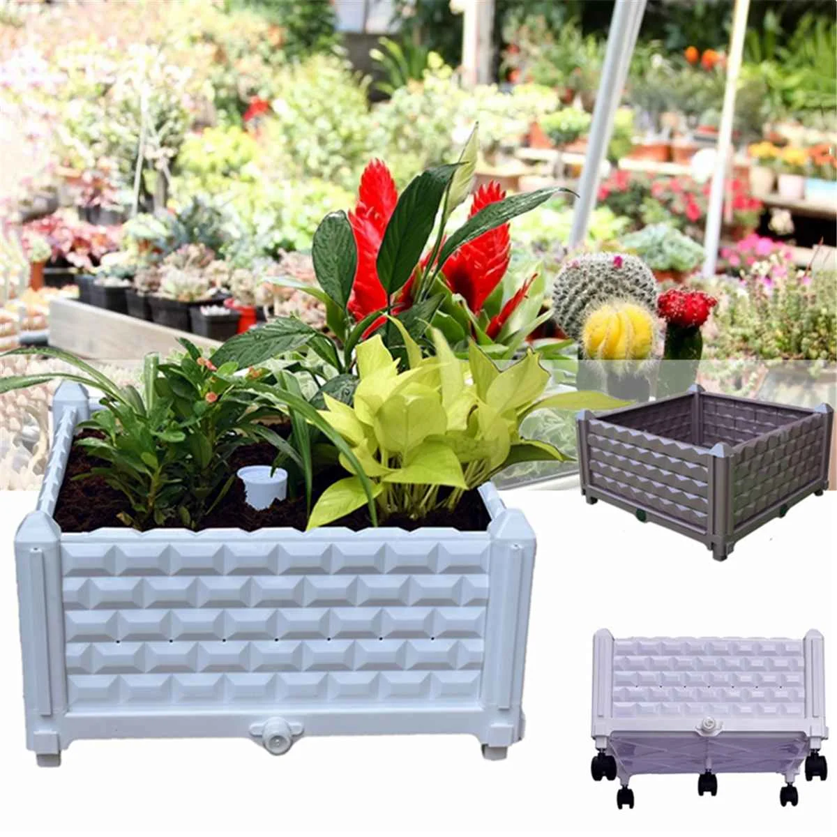 

Planting Container Grow Bags Breathable Durable Plastic Planter Pot For Plants Nursery Pot Fabric Raised Garden Bed With Wheels