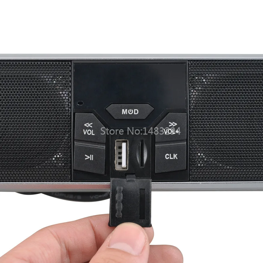 

Sliver Bezel Bluetooth Audio Amplifier Stereo Speaker System With LED Flash MP3 FM Radio Fits For Harley Motorcycles