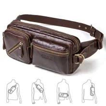 Винтажная Мужская сумка из натуральной кожи для телефона, мужская кожаная сумка-мессенджер, брендовая поясная сумка, Мужская поясная сумка для путешествий