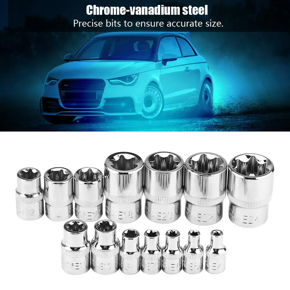 Набор инструментов для ремонта дисков Torx Star 14 шт. набор бит типа E 1/4 &quot3/8&quot 1/2 &quot