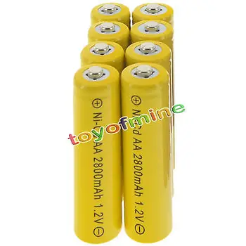 

8x AA battery batteries Bulk Nickel Cadmium Rechargeable NI-cd 2800mAh 1.2V Yellow