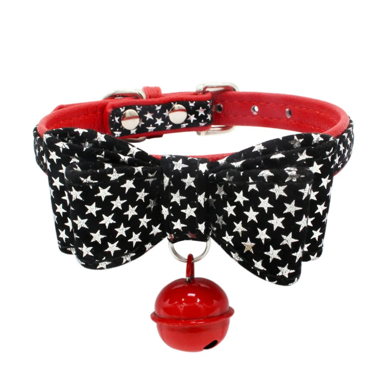4 Styles Cute Puppy Dog Cat Collar With Bell Rosette Pet ID Tag Collars