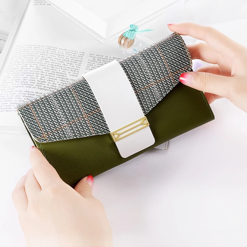 

Fashion Multi-Function Card Holder Female Wallet Wild Women's Long Section Three Fold Wallet Thin Small Purse