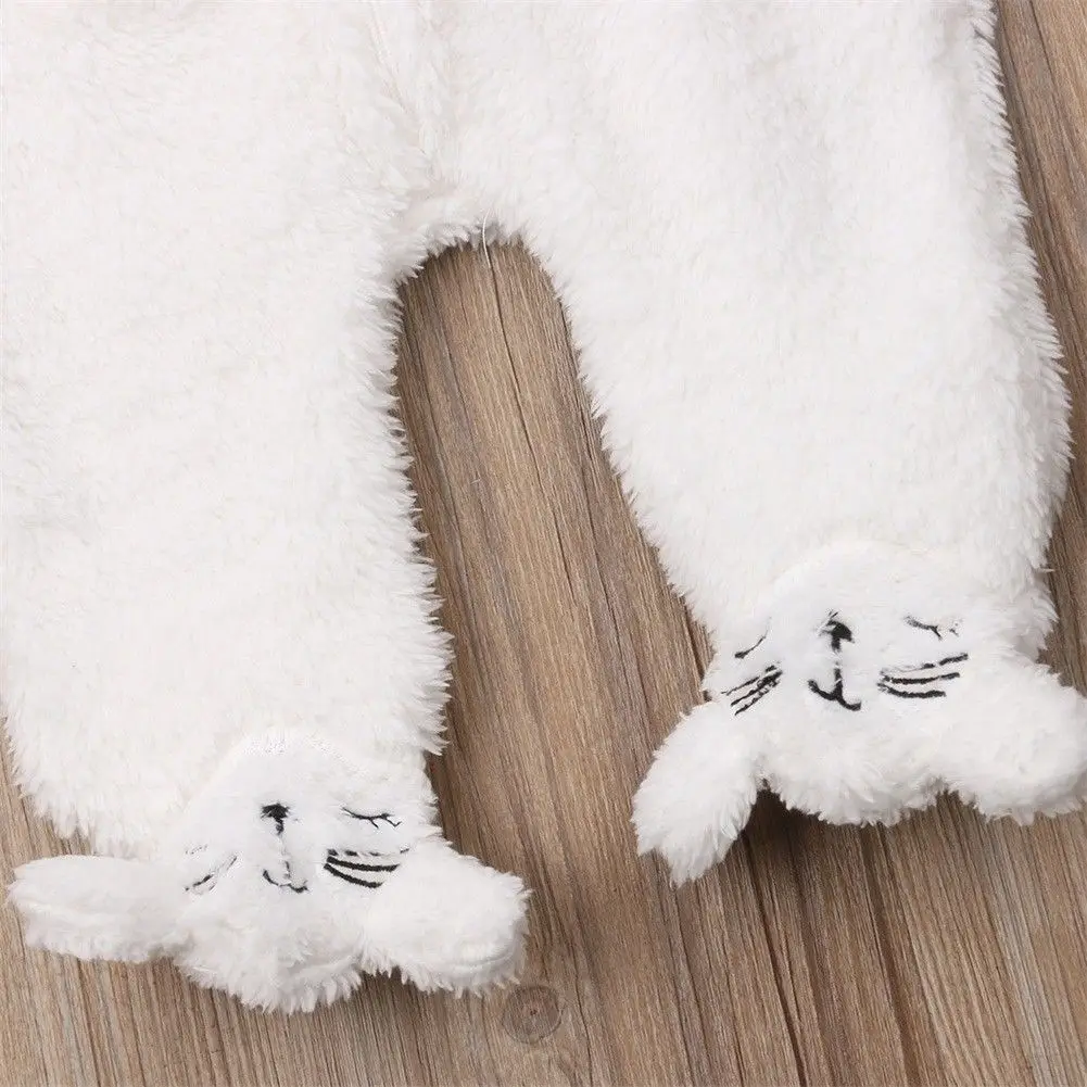 One-Piece Xmas Autumn Winter Infant Baby Boy Girl Warm Hooded Footies Jumpsuit Playsuit Clothes Outfit