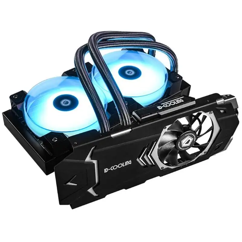 

240VGA-RGB Water Cooling Fan Integrated CPU Cooler Heat Sink Radiator w/Dual Fans for GeForce/AMD