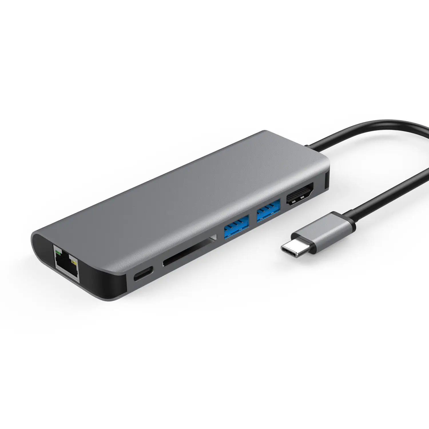 

Type C Hub 6In1 Usb-C 3.1 To 4K Hdmi Pd 2Usb3.0 Dp Lan Dongle For Mackbook Pro