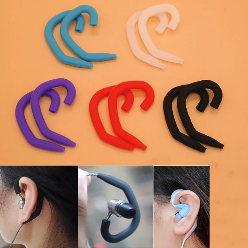 100pcs/50pairs colorful Silicone Earphone Clip Hook Earhook Headphone Ear hook hanger for Universal Headset | Электроника