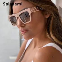 Черные, розовые, квадратные женские солнцезащитные очки, люксовый бренд, полые, заклепки, шикарные ноги, панк, солнцезащитные очки, мужские, сексуальные, крутые, модные, винтажные