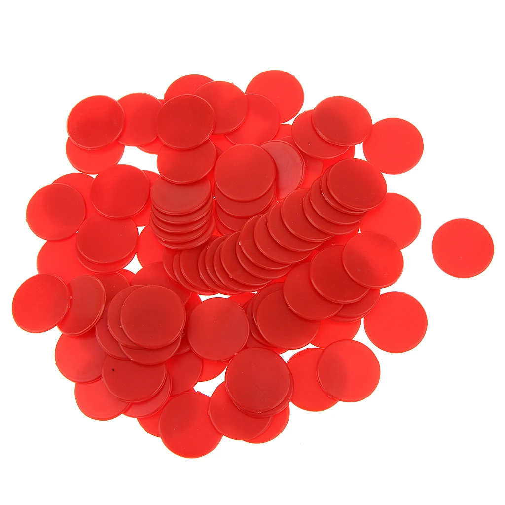 

100 Opaque Plastic Board Game Counters Tiddly winks Numeracy Teaching Red Board Games Supplies Accessories
