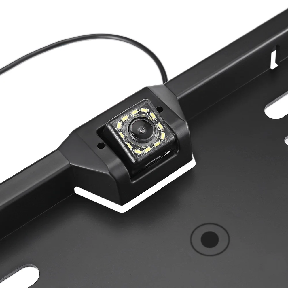 Car License Plate Frame Waterproof Reversing Rear Camera with 12 LED