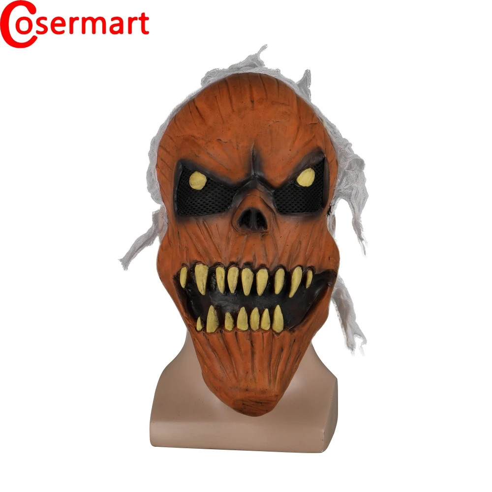 

Cosermart Latex Mask Pumpkin Head Cosplay Funny Dressed Halloween Party Prop Masks Adult Masquerade
