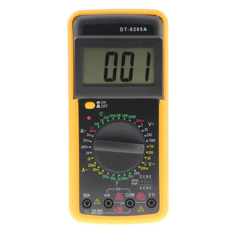 

Multimeters AC DC 250V/ 0.2A LCD Digital Multimeter Volts Amps Resistors Ohms Tester Electric Voltmeter Ammeter High Quality New