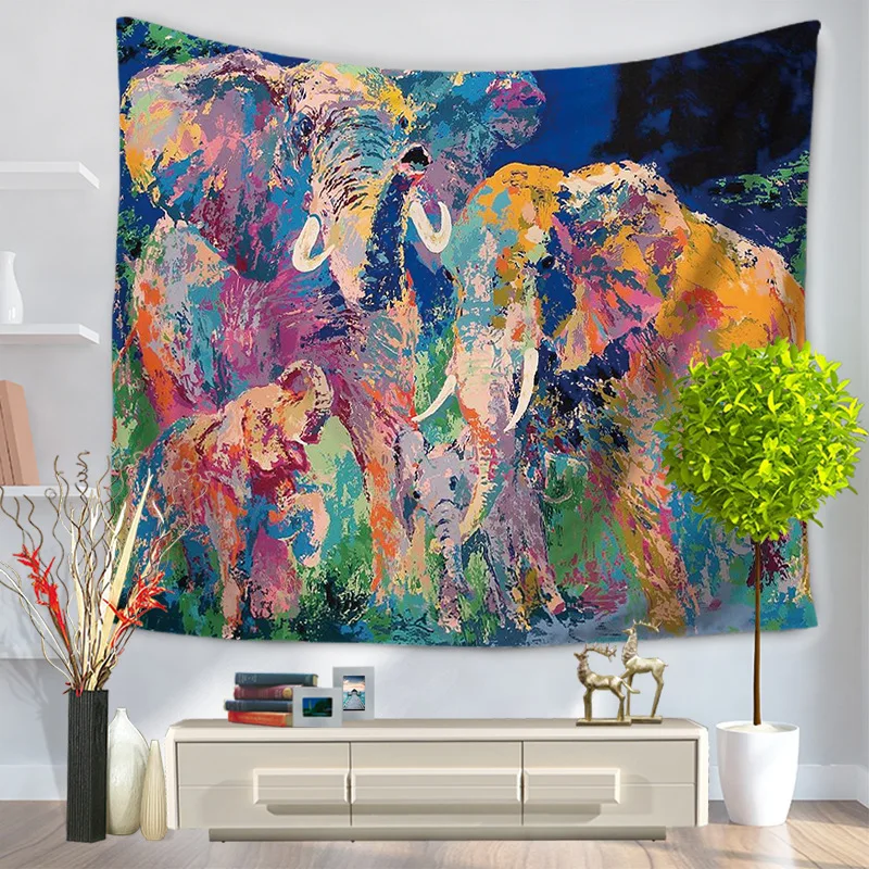 

Mandala Indian Elephant Tapestry Carpet Rugs Yoga Mat Rug Blanket Beach Towel Hippie Tapestries Fashion Decorative