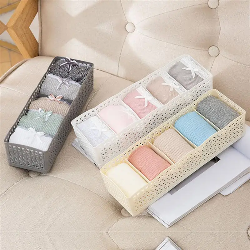 

OUNONA 1pc Drawer Organizers Underwear Storage Box Hollow Panties Container Holder Stackable Storage Drawers Desktop Storage Box