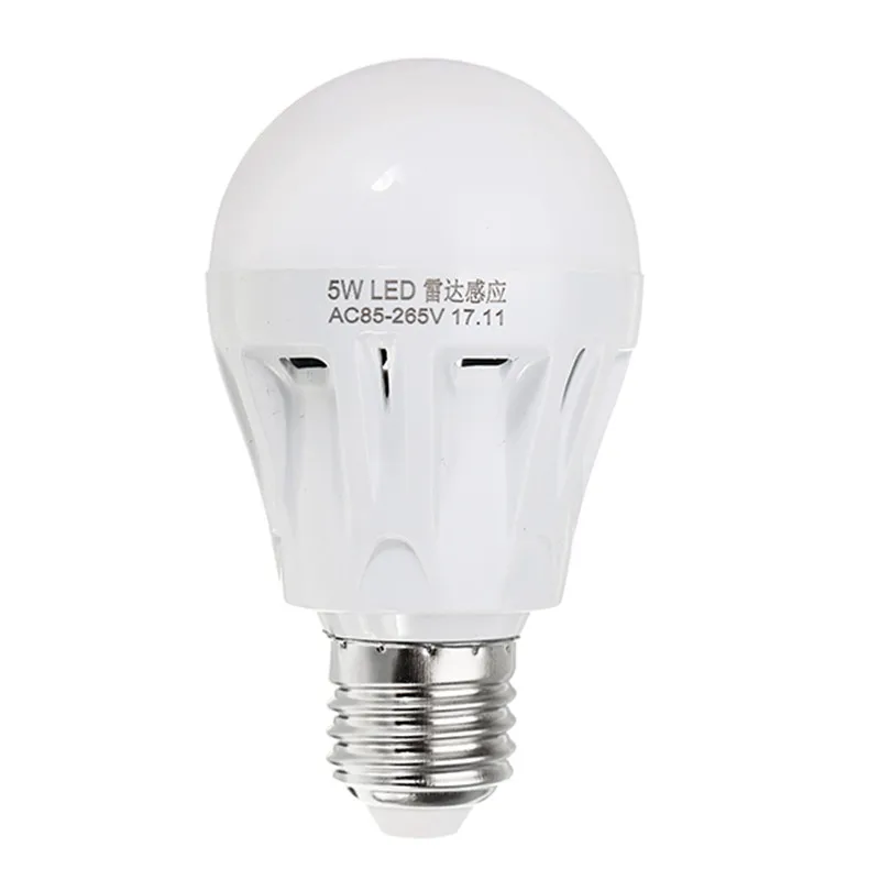 CLAITE Светодиодная лампа E27 5 Вт 7 9 SMD5730 чистый белый радар Датчик управления светом