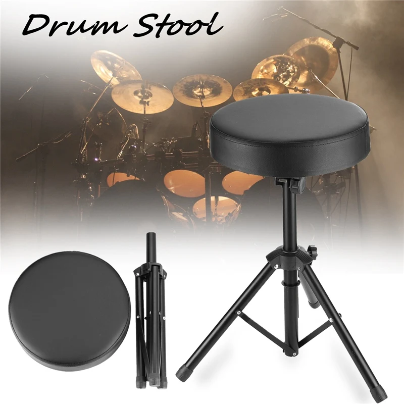 

Folding Padded Seat Music Guitar Keyboard Drum Stool Rock Piano Percussion Chair Seat