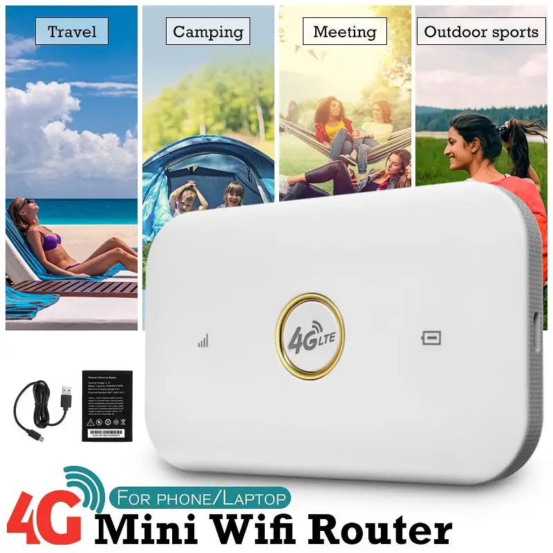 

4G Highspeed Mobile Wifi Wireless Pockets Hotspot Portable Router Modem Support 10 Users Access for Camping Travel Home Outdoor