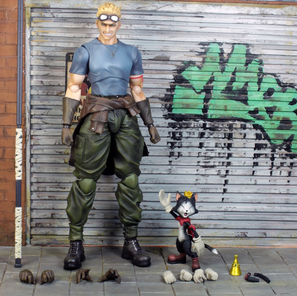 

Pa Change PlayArts Change Final Fantasy 7 Captain Heed Claude Una Thunderbolt Doll Model Hand Do