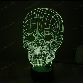

Touch-screen switch lamp touch LED light Acrylic touch visual three-dimensional light New Colorful Skull light 3d light