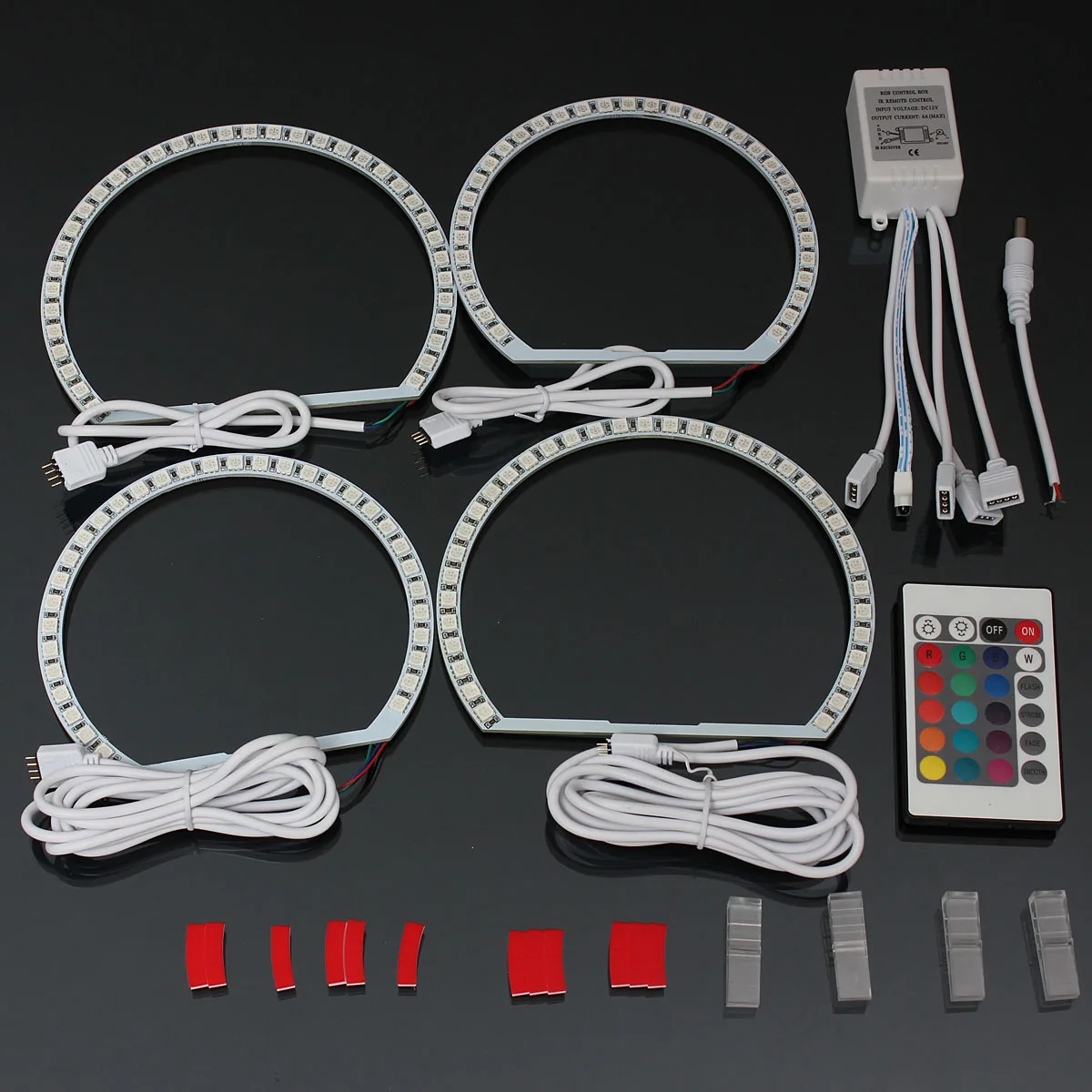 4 шт. для BMW E46 3 5 7 серии 2x146 мм + 2x131 5050 42SMD RGB светильник фары ангельские глазки с