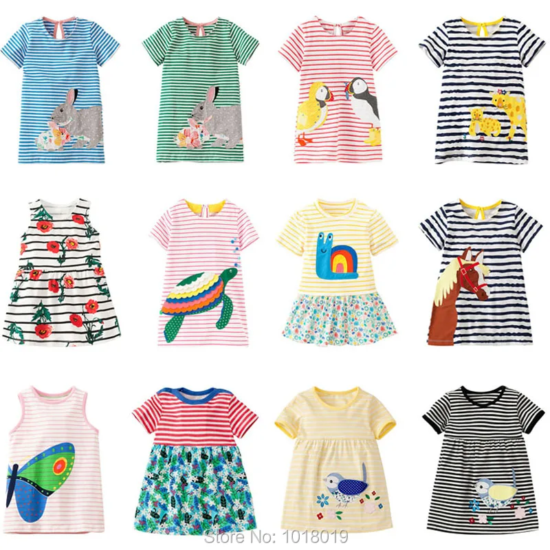 

Brand Kids Dress Baby Girl Clothes New 2019 Summer Quality 100% Combed Cotton Baby Girls Dress Bebe Children Striped Dress Kids