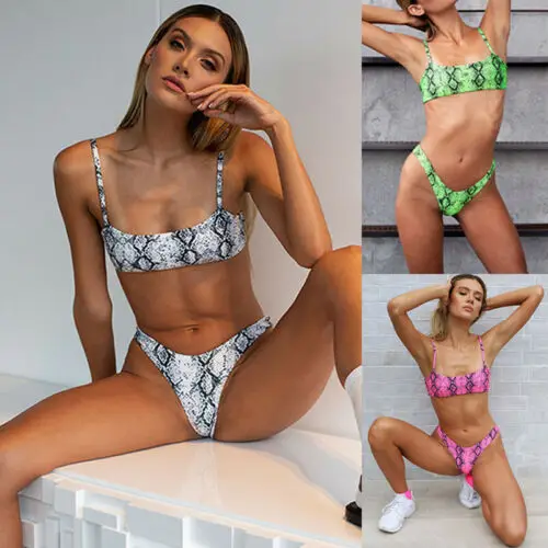 

2019 New Women Push Up Bikini Set Bra Padded Swimwear Bandage Sexy Lady Print Swimsuit Bathing Suit
