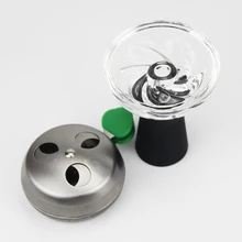 Распродажа Горячая силиконовая и стеклянная чаша для кальяна и держатель угля для кальяна металлический кальян с ручкой в форме листа табачная чаша для кальяна