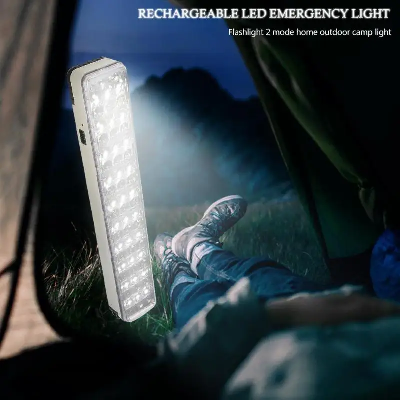 

Multi-function Rechargeable LED Emergency Light Flashlight 2-Mode Home Outdoor Camp Lamp 30LED/ 60LED ABS